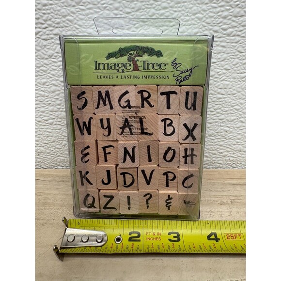 Image Tree Alphabet Set of 30 Pcs Wood Mounted Rubber Stamps - Picture 3 of 3